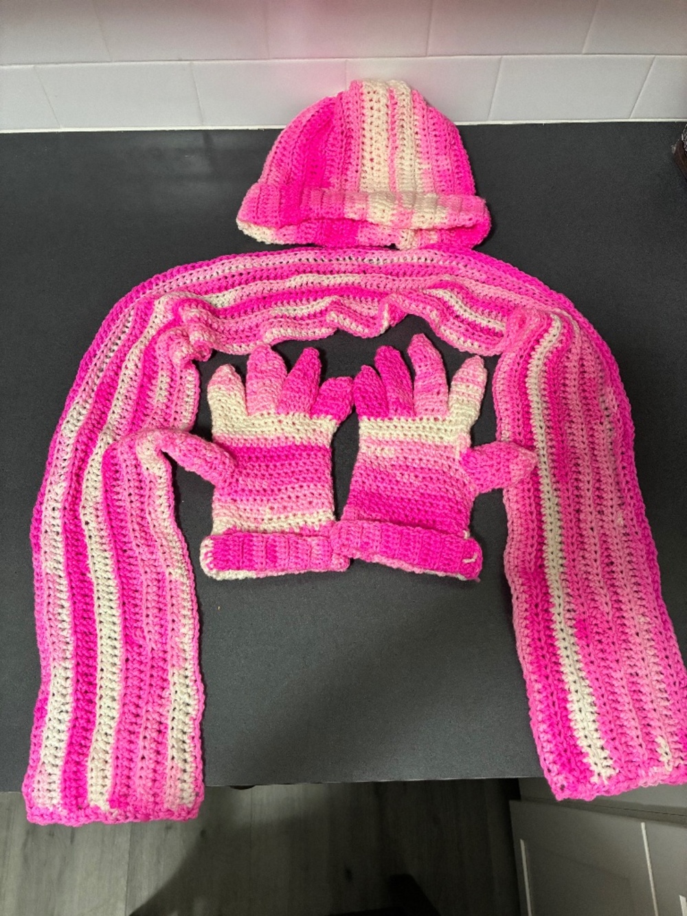 Hat scarf glove set or individuals